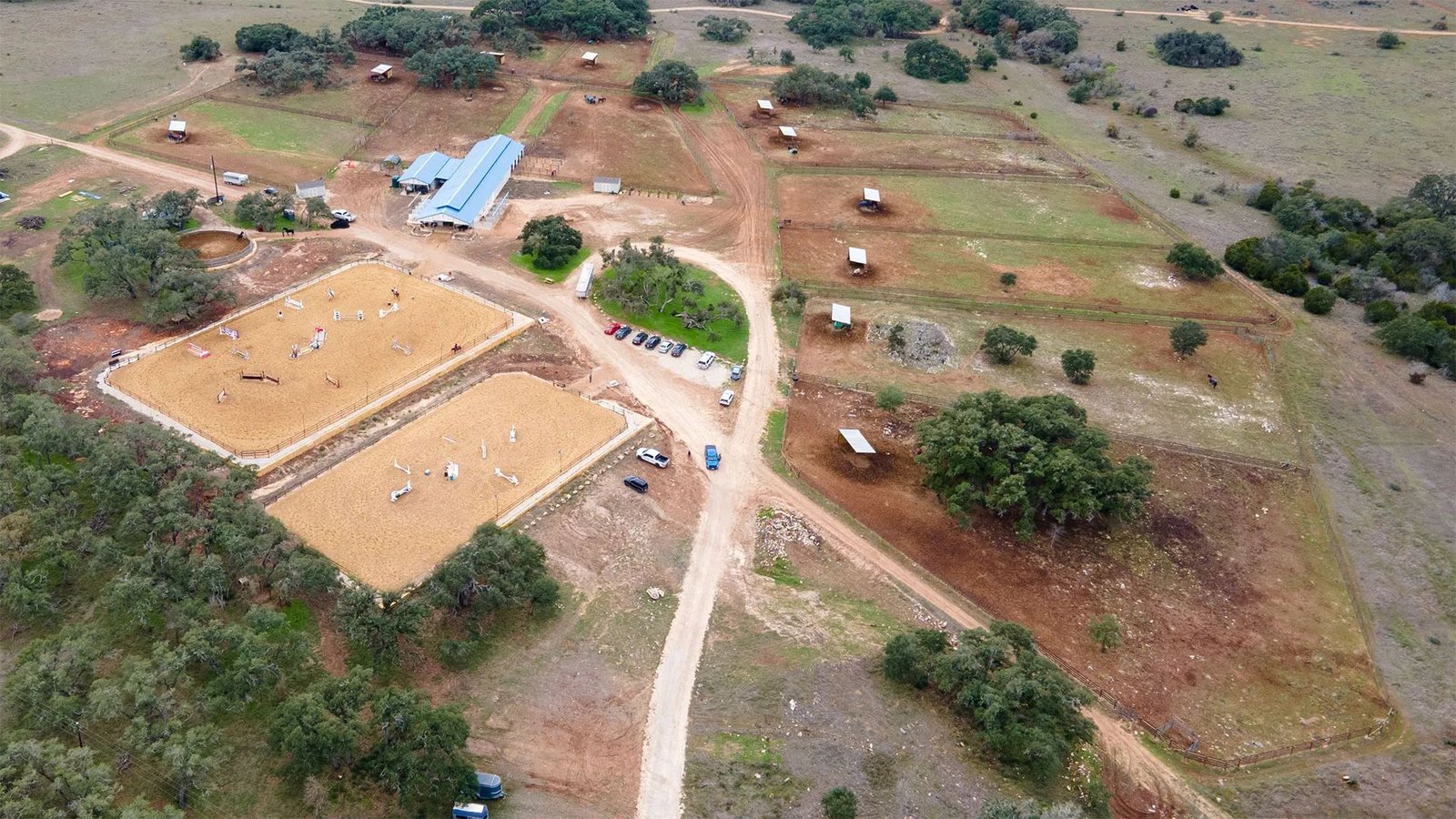 Fairway Farm equestrian facility at golden hour